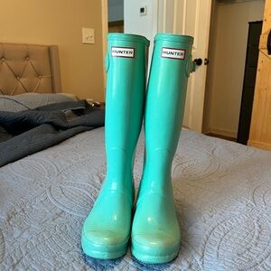 Hunter mint tall women’s rain boots